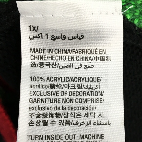 Karen Scott Black Ugly Christmas Sweater With Candy Cane Print - Picture 7 of 8